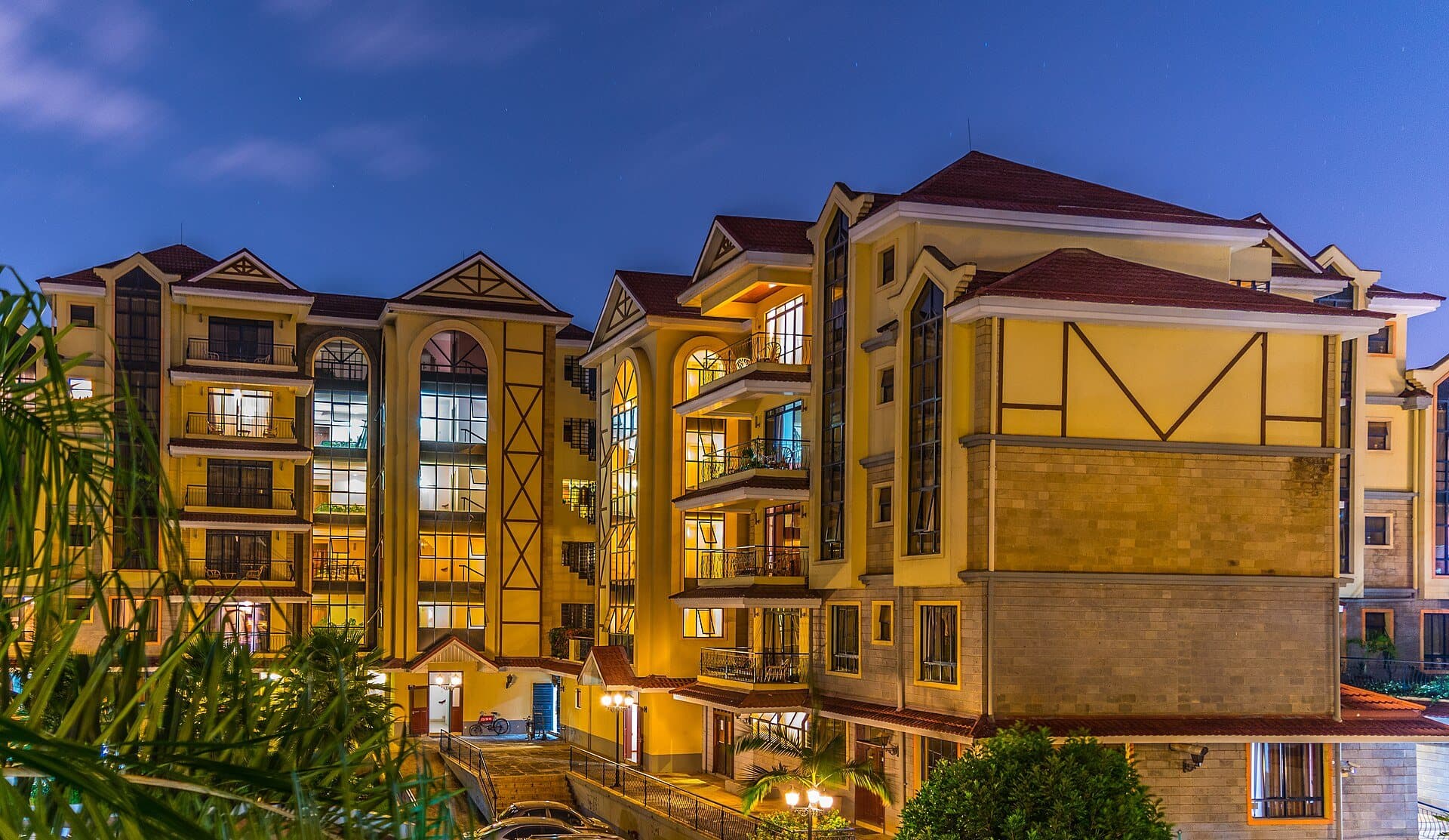 Apartments in Kilimani, Nairobi, at dusk
