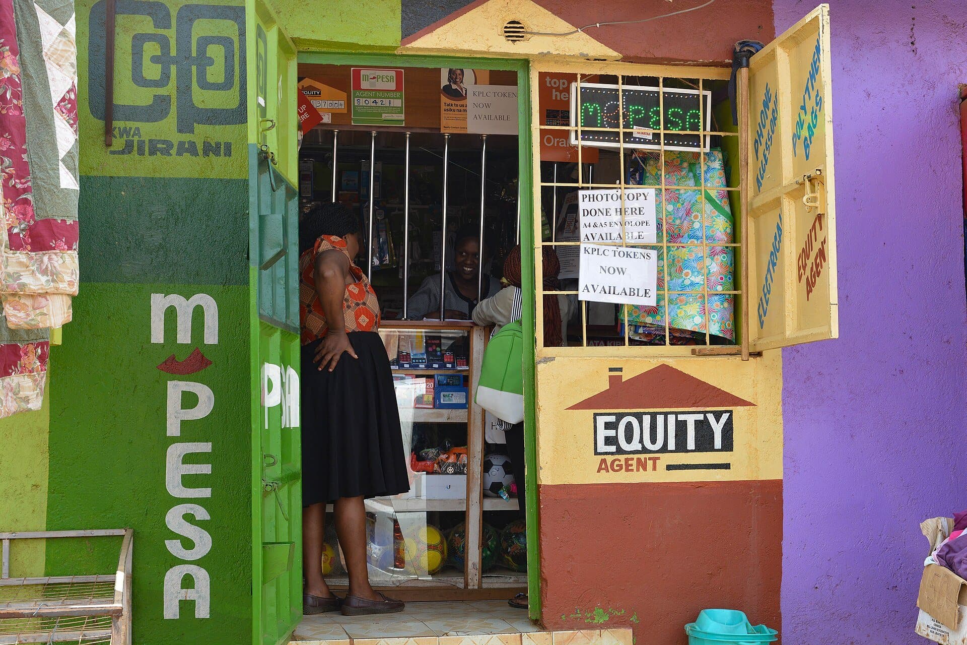 An M-Pesa and Equity agent, Nairobi